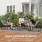 4 Piece Outdoor Furniture Set, Patio Conversation Set with Tempered Glass Table, Loveseat, Chairs, Cushions, Light Grey