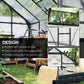 Greenhouse Garden, Green House, Outdoor Greenhouse Kit, PC Board with Sliding Door, 6.2' x 8.3' x 6.6', Grey