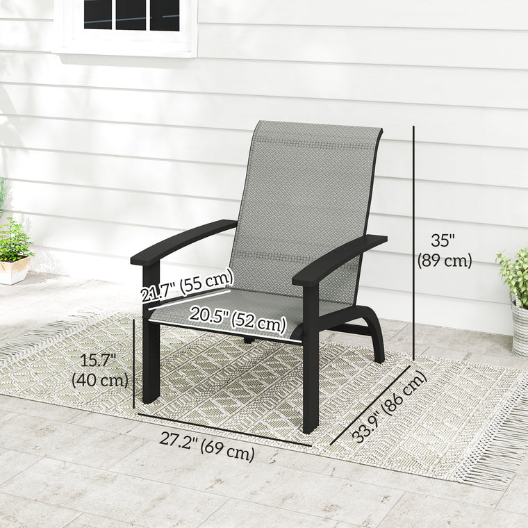 Aluminum Adirondack Muskoka Chair with Mesh Seat