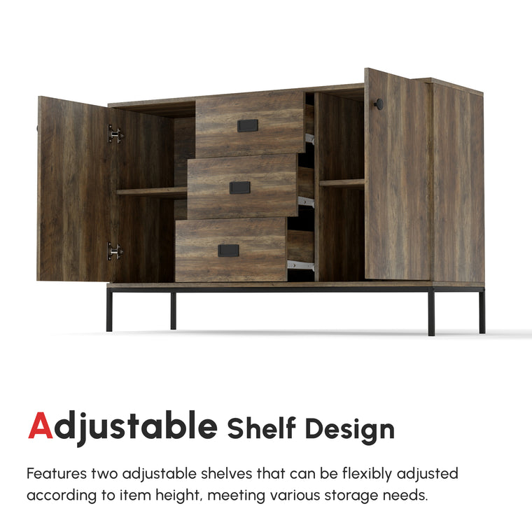 Industrial Sideboard Buffet with Drawers - Brown
