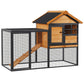 Rabbit Hutch Outdoor, 48"L Large Wooden Bunny Cage with Run, Bite-Resistant Metal Frame, Removable Plastic Tray, Asphalt Roof, Ramp, Guinea Pig Cage for 1-2 Rabbits, Yellow