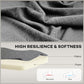 Modern 2 Seater Sofa, Upholstered Two Seater Couch with Rubber Wood Legs, Grey