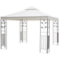 10' x 10' Outdoor Garden Metal Gazebo Patio Canopy Marquee Patio Party Tent Canopy Shelter Vented Roof Decorative Frame, Cream