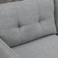 55" Loveseat Sofa, Linen Love Seat w/ S spring, Steel Legs and Button Tufting, Small Couch for Living Room, Grey