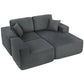 2-in-1 Modular L-Shape Sectional Sofa Bed - Dark Grey