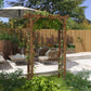 85" Wooden Outdoor Garden Arbour, Garden Arch Trellis for Climbing Vines for Wedding and Ceremony - Carbonized
