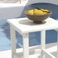 Side Table, Square Patio End Table, Weather Resistant 15" Outdoor HDPE Table for Porch, Balcony, White