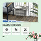 20" Patio Wicker Coffee Table, Outdoor Coffee Table with Plastic Board Underneath the Woven Tabletop for Patio, Garden, Balcony, Black