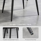 Retro Dining Table Chairs Set of 4, PU Leather Upholstered Kitchen Table Chairs for Living Room, Bedroom