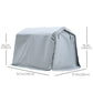 8' x 6' Carport with Sidewalls and Roll-up Door, Outdoor Storage Shelter for Motorcycle and Car, Grey