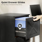 3 Drawer File Cabinet with Silent Slides, Vertical Farmhouse Filing Cabinet Fits Letter/A4 Size Home Office, Black