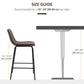 Bar Stools Set of 2, Upholstered Counter Height Bar Chairs, 26" (66 cm) Kitchen Stools with Steel Legs for Dining Area, Kitchen Aisle, Coffee