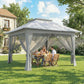 12' x 12' Foldable Pop-up Party Tent Instant Canopy Sun Shade Gazebo Shelter with Steel Frame, Light Grey