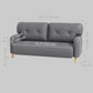 58" 2 Seat Sofa, Modern Love Seats Furniture, Upholstered 2 Seater Couch, Solid Wood Frame, Grey