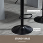 Bar Stools Set of 2, Swivel Counter Height Barstools with Back, Footrest, Adjustable Height, Dark Brown