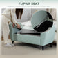 Upholstered Storage Bench with Arms, Modern Ottoman Bench for Bedroom, Entryway, and Living Room, Green