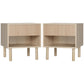 Set of 2 Bedroom Nightstands, Side Table with Storage Shelf and Drawer for Living Room, Bedroom, Natural Wood