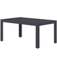 Outdoor Coffee Table, Rectangular Patio Table with Steel Frame and Slat Tabletop for Garden, Balcony, Grey