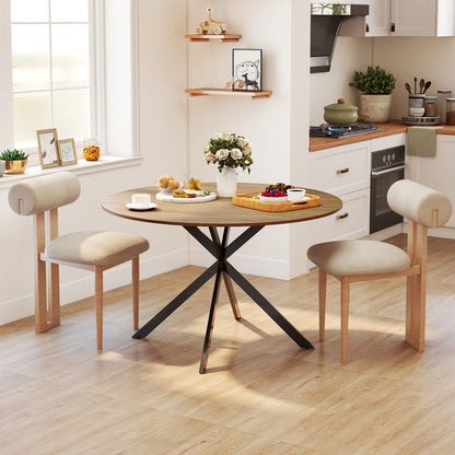 47" Round Industrial Dining Table for 4