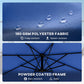 10FT Cantilever Patio Umbrella with 8 Ribs, Offset Patio Umbrella with Cover and Wind Ropes for Garden, Yard, Navy Blue
