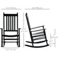 Wooden Porch Rocking Chair Outdoor Patio Rocker Garden Single Leisure Reclining Seat Armchair Black