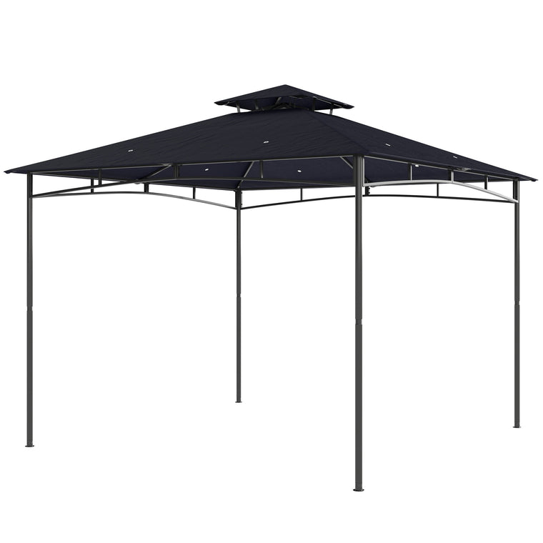 10' x 10' Navy Blue Soft-Top Gazebo with 2-Tier Roof