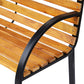 48"L Garden Bench Outdoor Patio 2-Person Wooden Seat Chair Park Loveseat Yard Furniture w/ Steel Frame