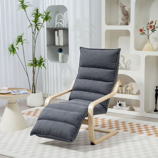 Velvet Accent Chair with Footrest
