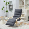 Accent Chair, Velvet Upholstered Living Room Chair with Footrest, Wood Frame, Dark Grey