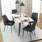Upholstered Kitchen Chairs, Modern Dining Chairs Set of 2 with Diamond Tufting and Steel Legs for Dining Room, Black