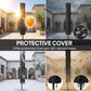 9.3' Grey Market Umbrella with Solar LED Lights & Tilt Crank