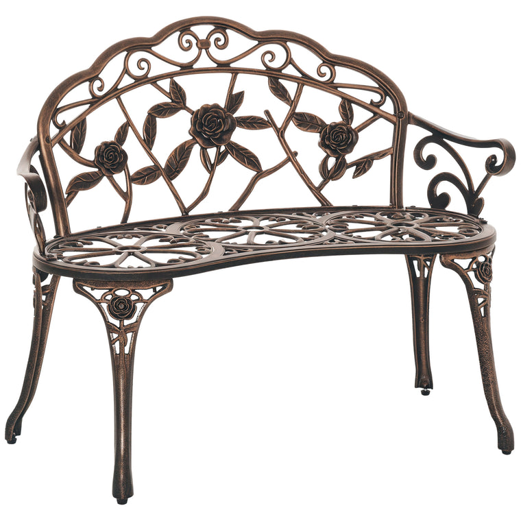 Bronze Cast Aluminum 40" Garden Loveseat Bench