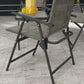 Outdoor 4 Pieces Patio Furniture Set, Garden Set with Two Foldable Armchairs, a Loveseat & Glass Top Table, Mixed Grey