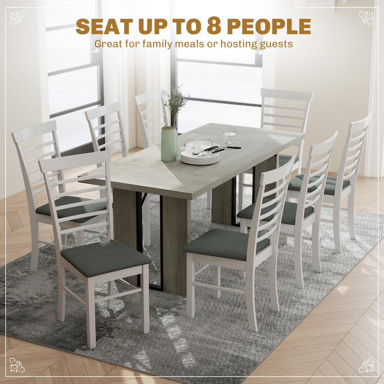 71" Industrial Dining Table Seats 8 - Grey Wood Finish