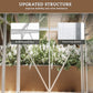 Walk-In Greenhouse, Polycarbonate Greenhouse with Sliding Door, Window, Aluminium Frame, Foundation, Silver
