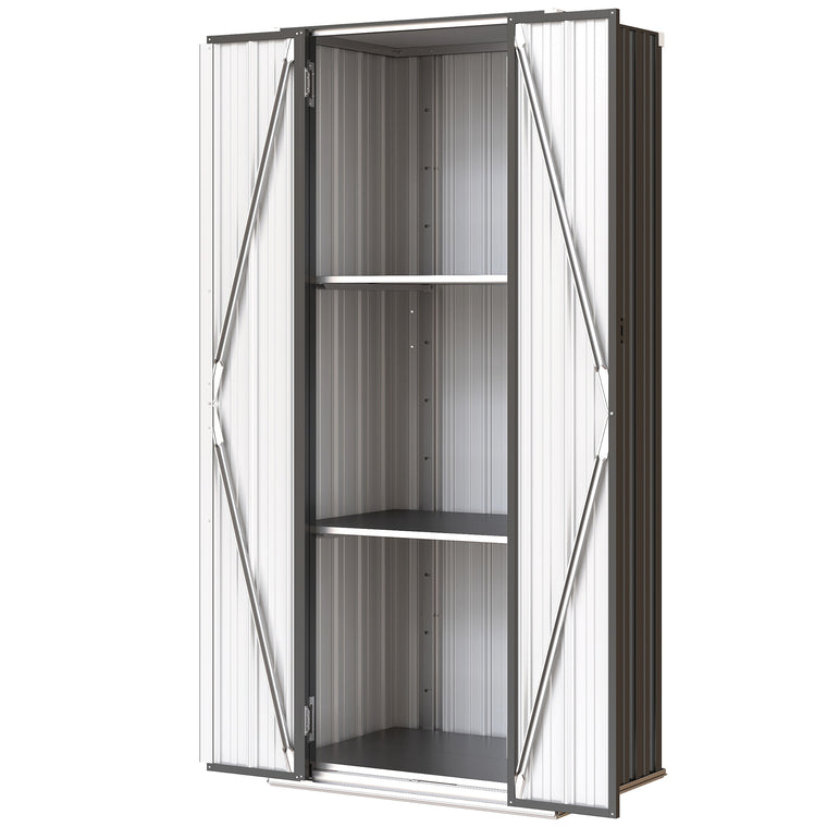 Metal Garden Shed with Adjustable Shelves & Double Doors