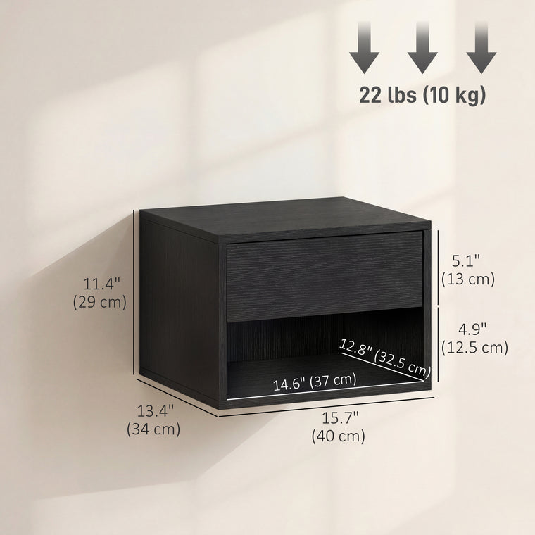 Floating Nightstand Set of 2 with Drawer