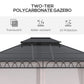 10' x 12' Outdoor Hardtop Gazebo Canopy w/ Double PC Roof, Steel Frame, Nettings, Curtains for Garden Lawn Deck, Khaki