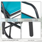 Patio Glider Set of 2 Outdoor Glider Chair with Breathable Mesh Seat & Backrest, Armrests and Metal Frame, Blue