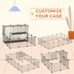 Small Animal Cage Rabbit Cage with Door, Guinea Pig Playpen, Small Animal Fence for Bunny, Chinchilla, Freret, Chinchilla, Indoor and Outdoor Use, Total 31 Panels, 41.3" x 41.3" x 27.6"