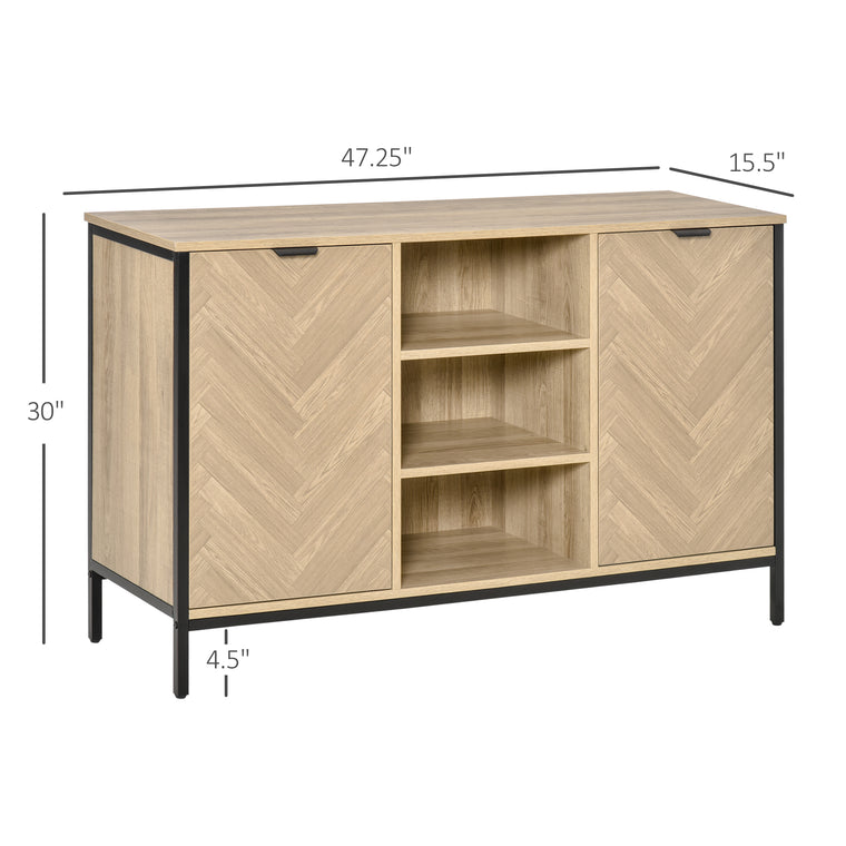 Sideboard Buffet Cabinet with 2 Doors - Oak Tone