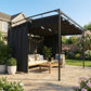 10' x 10' Retractable Pergola Canopy, Outdoor Pergola with Curtains, Metal Garden Gazebo Sun Shade Shelter for Patio