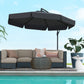 11 FT Cantilever Patio Umbrella Offset Parasol with Cross Base and 8 Ribs for Garden, Black