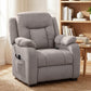 Massage Recliner Chair with Quiet Brushless Motor Pet-Friendly Fabric Power Recliner with 2 Memory Positions Brown