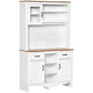 71" Kitchen Buffet with Hutch, Farmhouse Style Storage Cupboard with Utility Drawer, 3 Door Cabinets and 5-tier Shelves, White