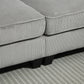 Three Seater Sofa, Fabric 3 Seater Couch with Spring Cushion and Cup Holders for Living Room, Bedroom, Light Grey