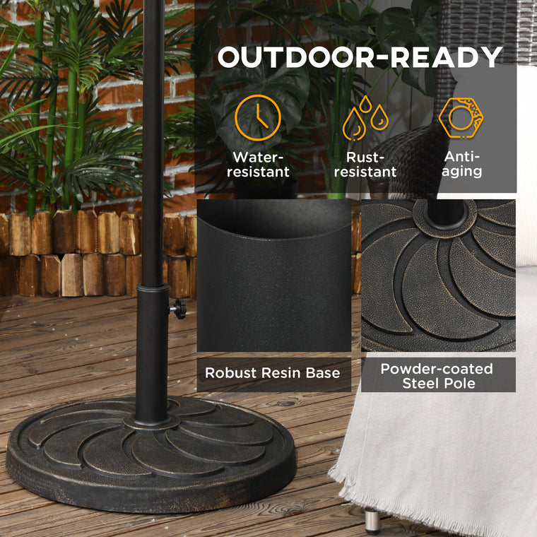 40 lb Bronze Round Resin Umbrella Base, Heavy Duty