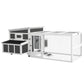Wooden Chicken Coop, Rabbit Hutch with Large Run, Outdoor Poultry Cage with Nesting Box, Tray, Windows, Dark Grey