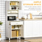 71"H Freestanding Kitchen Pantry, Buffet Cabinet with Hutch, Storage Cabinet with Drawer, Doors and Microwave Stand, White
