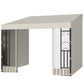 10' x 10' Wall Pergola, Outdoor Gazebo with 2 Curtains and 2 Nettings, UV Resistant, for Patio, Deck, Beige